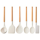 Silicone Kitchen Utensils Set Cookware High Temperature Resistant Non-Stick Wooden Handle Silicone Baking Tool With Storage Box