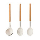 Silicone Kitchen Utensils Set Cookware High Temperature Resistant Non-Stick Wooden Handle Silicone Baking Tool With Storage Box