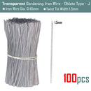 100PCS Oblate Gardening Cable Ties Reusable Iron Wire Twist Tie for Flower Plant Climbing Vines Multifunction Coated Fix Strings