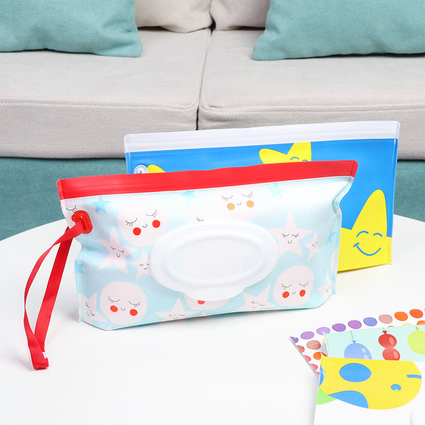 Hot Portable Baby Wet Wipe Pouch Wipes Holder Case Reusable Refillable Wet Wipe Bag Flip Cover Cute Outdoor Portable Tissue Box
