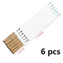 5/6pcs 55cm BBQ Skewers Long Handle Shish Kebab Barbecue Grill Sticks Wood BBQ Fork Stainless steel Outdoor Grill Needle Bags