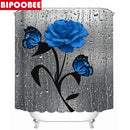 Cherry Blossoms Print Fabric Shower Curtains Bathroom Curtain Set Flower Anti-skid Rugs Carpet Toilet Lid Cover Bath Mat Sets