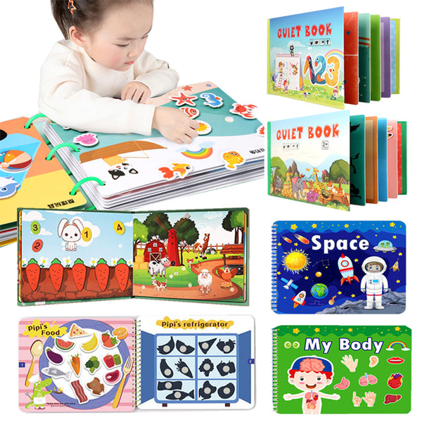 Kid Quiet Busy Book Montessori Baby Educational Toy Pasture Friut Animal Sorting Match Game Baby Sticker Toy for Child Book Gift
